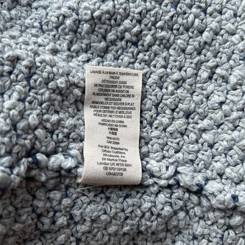 Free People Love Me Tender Cardigan Sweater Hooded Knit Fringe Blue Small - Picture 10 of 12